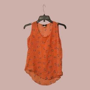 Betsey Johnson Orange Kids Tank Top with Fun Print